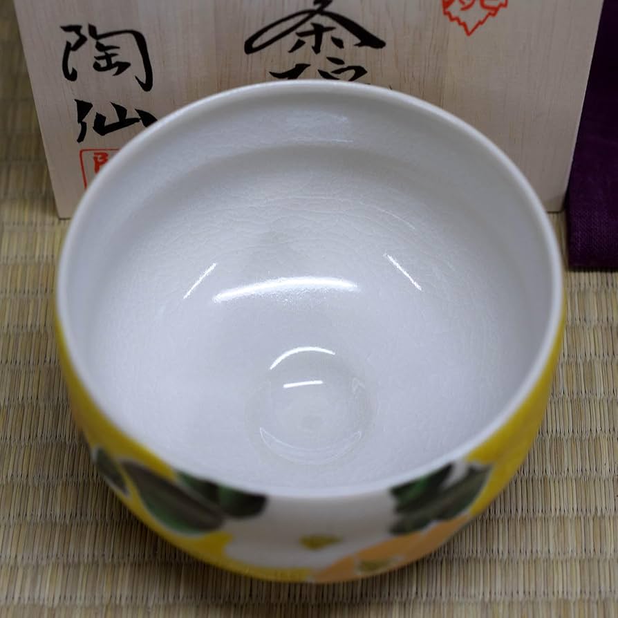【An32th特別価格！】茶道具茶会　九谷焼　抹茶碗　梅花　吉田勝山作 An32th特別価格！】茶道具茶会 九谷焼 抹茶碗 梅花 吉田勝山作